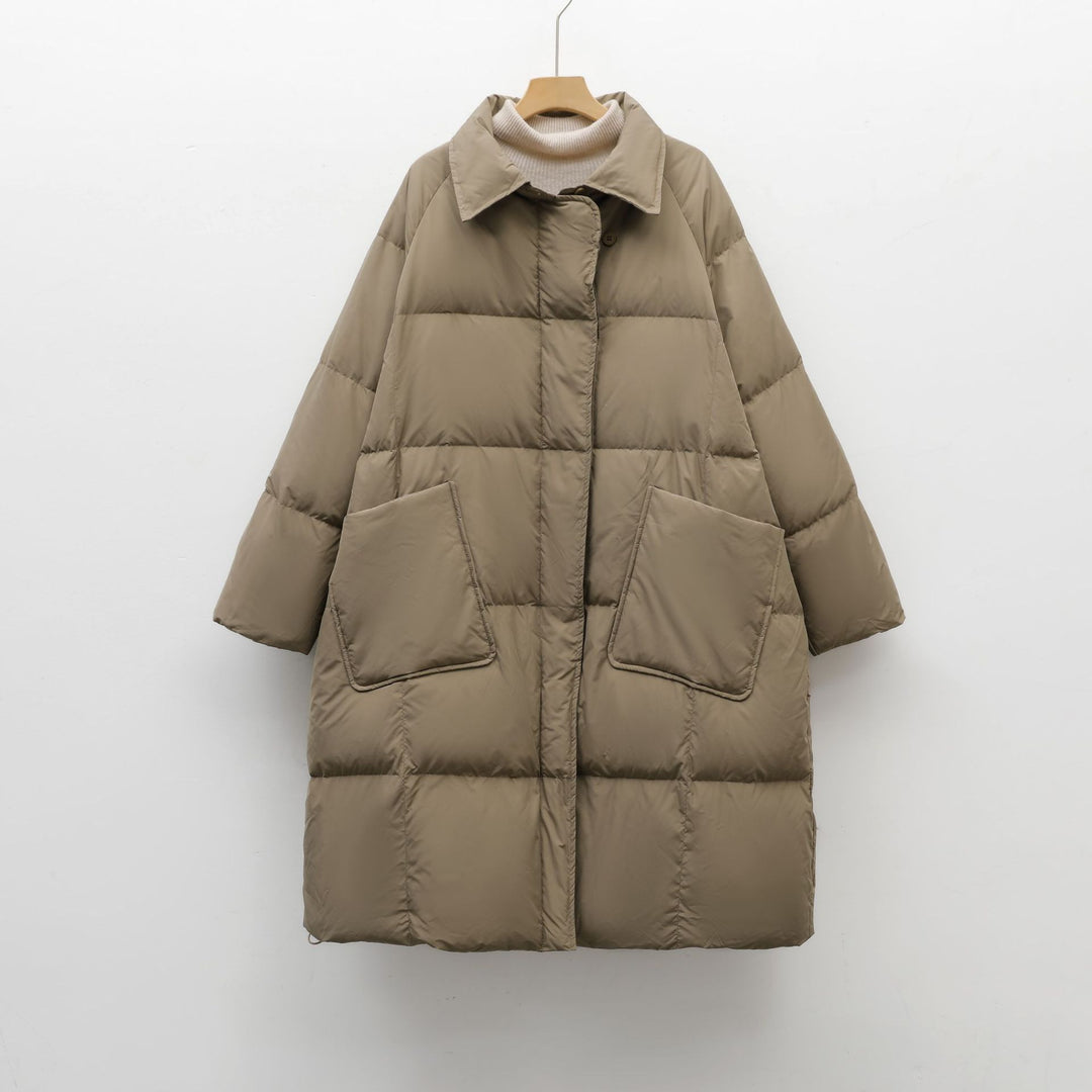 Damen Voluminöser Steppmantel mit abgerundetem Schnitt und praktischen Taschen EB