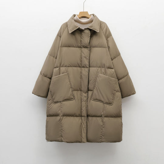 Damen Voluminöser Steppmantel mit abgerundetem Schnitt und praktischen Taschen EB