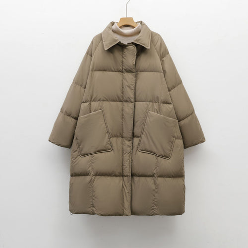 Damen Voluminöser Steppmantel mit abgerundetem Schnitt und praktischen Taschen EB