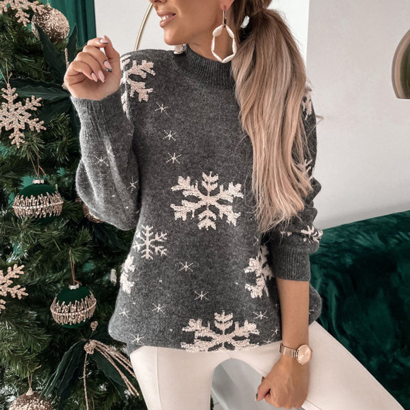 EB | Weihnachtlicher Strickpullover Mit Rentiermuster