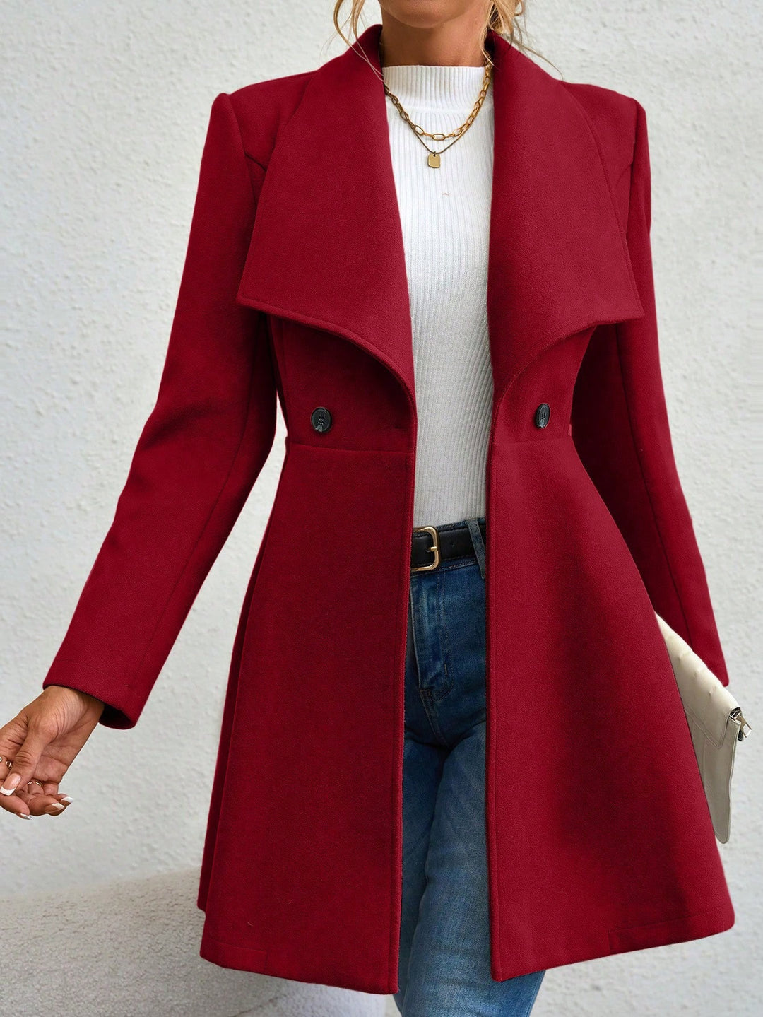 Damen Trendige Finelapel-Manteljacke EB