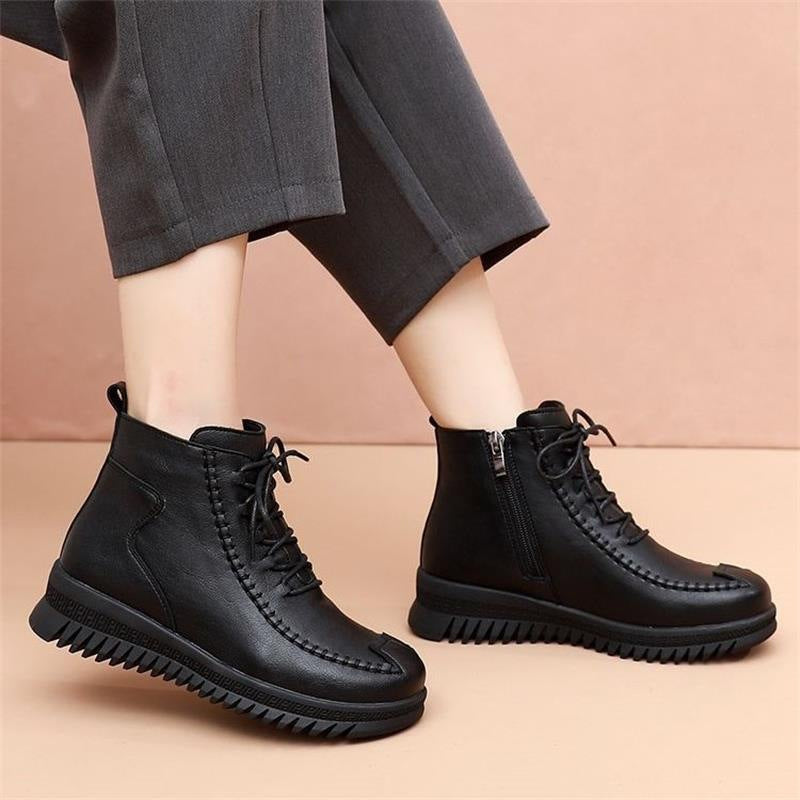 Damen Fashionable Stiefeletten mit hohem Komfort und modischem Reißverschluss EB