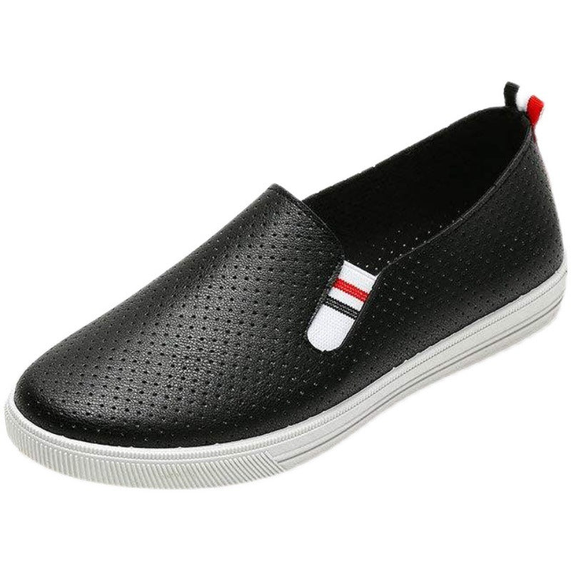 Damen komfortable Slip-On Schuhe mit perforiertem Obermaterial EB