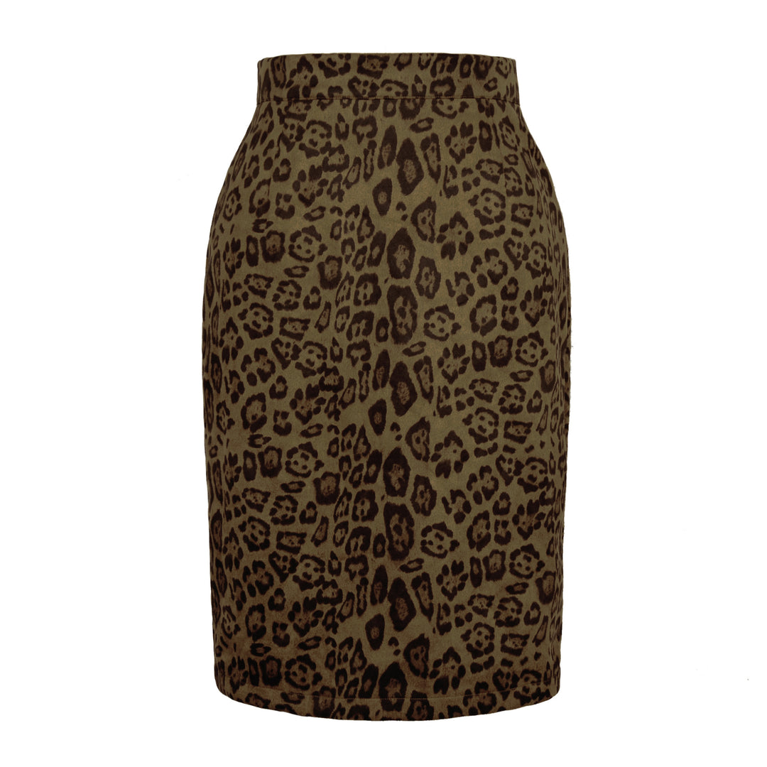 Damen Bleistiftrock mit Leoparddruck EB