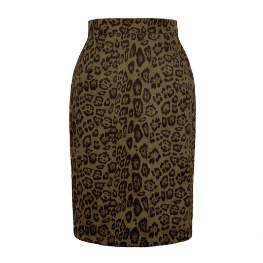 Damen Bleistiftrock mit Leoparddruck EB