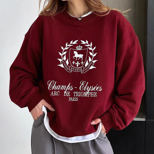 Damen Oversized Sweatshirt mit grafischem Print und weichem Futter EB