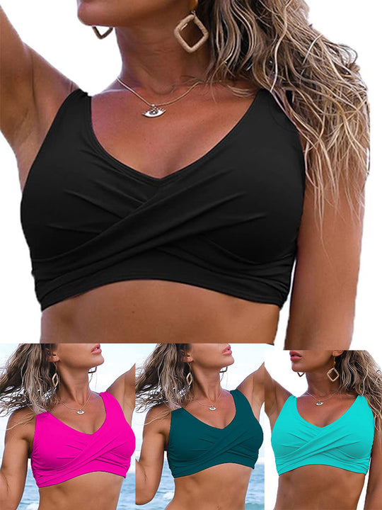Damen Sportliches Wickel-Bikinioberteil EB