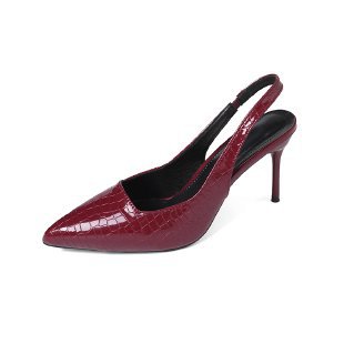 Damen Slingback-Pumps mit elegantem Krokodilleder-Look und schmalem Absatz EB