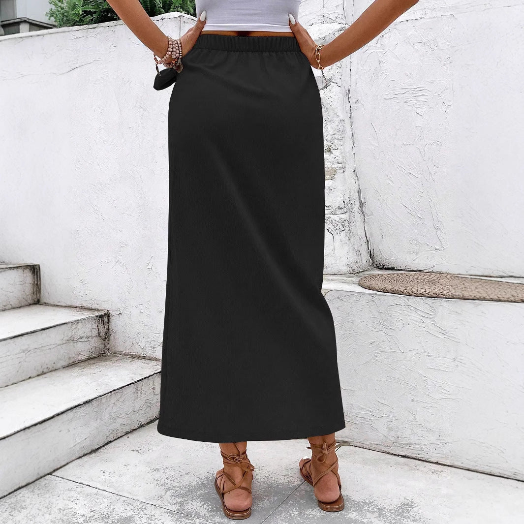 Damen Eleganter Wickelrock mit Schleifendetail EB