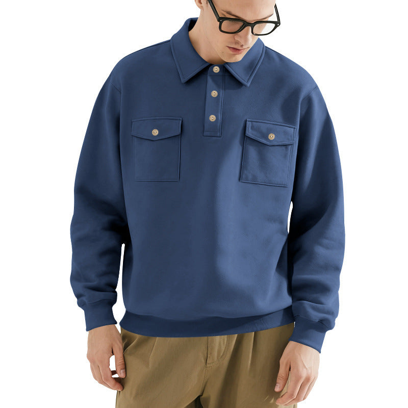 Herren lässiger Pullover mit praktischen Pattentaschen EB