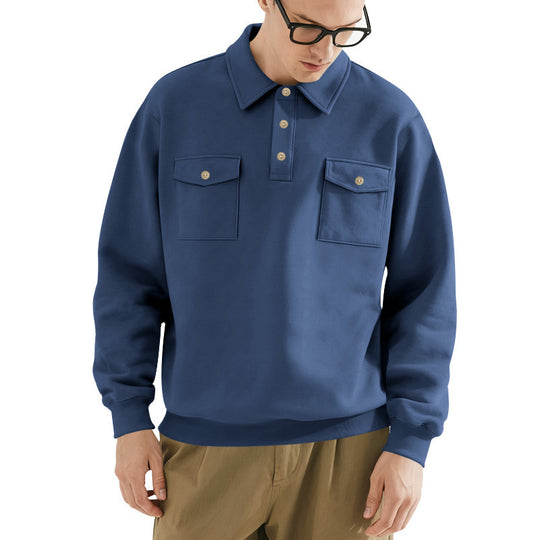 Herren lässiger Pullover mit praktischen Pattentaschen EB