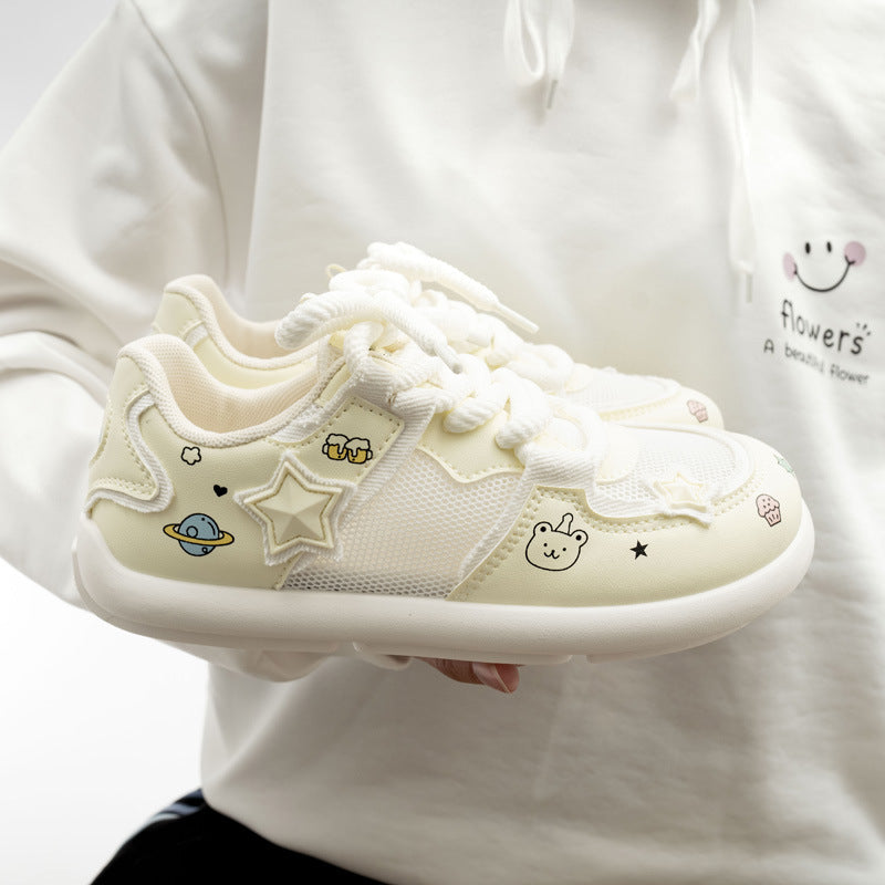 Damen Sneakers mit verspieltem Cartoon-Design und atmungsaktiver Oberfläche EB