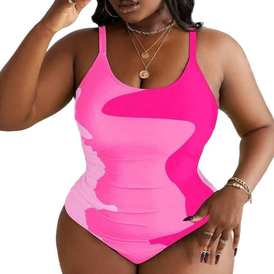 Damen Einteiler Badeanzug mit modernem Camouflage-Design EB