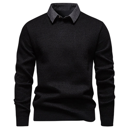 EB | Herren Strickpullover mit Kontrastkragen