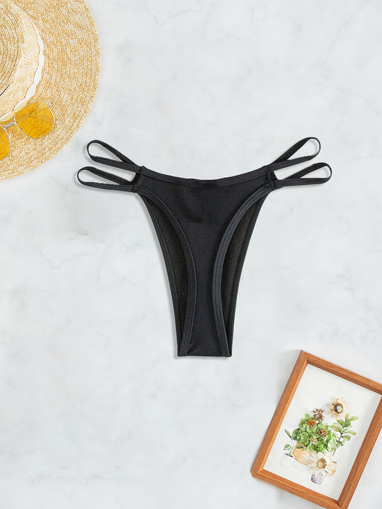 Damen Hochtaillierte Badeshorts mit Raffung EB