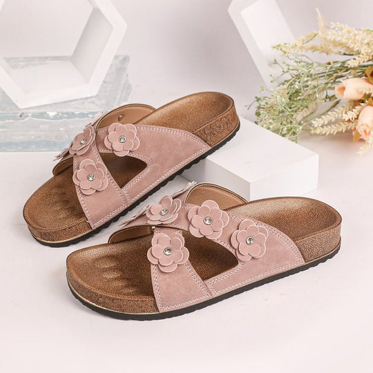 Damen Komfortable und stilvolle Blüten-Sandalen EB