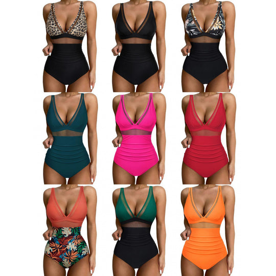 Damen Hochgeschnittener Badeanzug mit modischem Cut-Out EB
