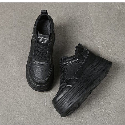 Damen modische Plateau-Sneaker mit strukturiertem Obermaterial und komfortablem Dämpfungssystem EB
