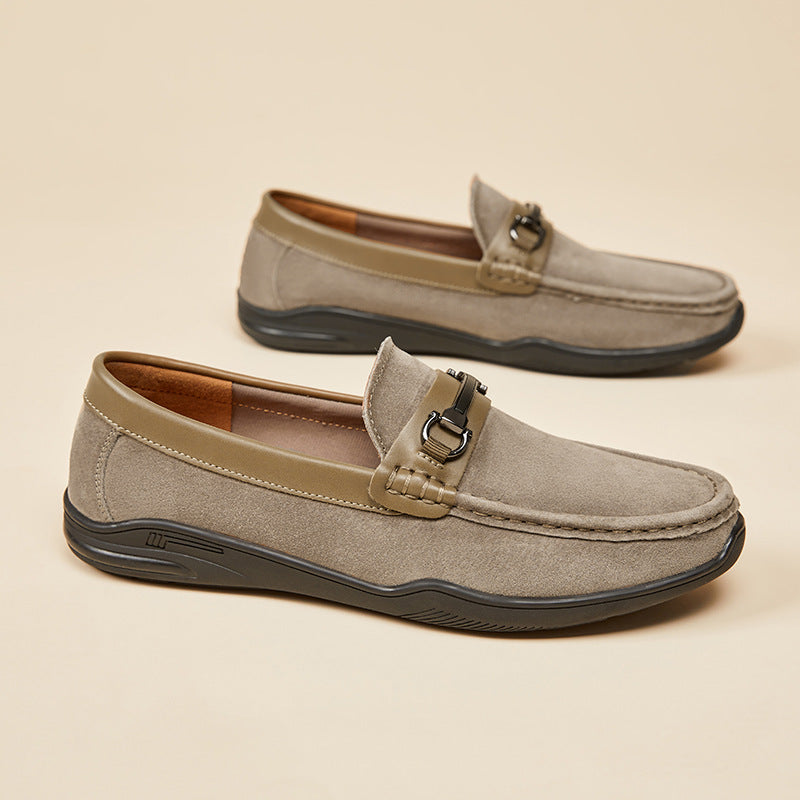 Herren Elegante Mokassins mit hochwertigem Wildleder und dezenter Schnalle EB