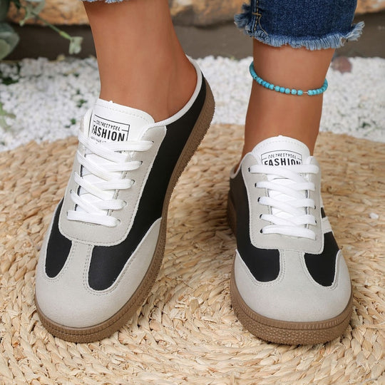 Damen Modische Slip-On Sneakers mit trendy Sohle EB