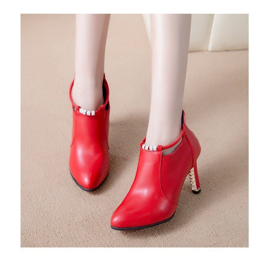 Damen Elegante Ankle Boots mit Metallic-Details EB