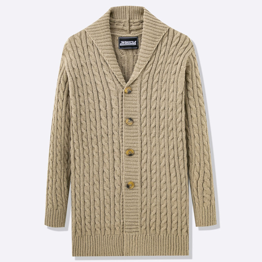 Herren Strickjacke mit offenem Design und Knopfdetails EB