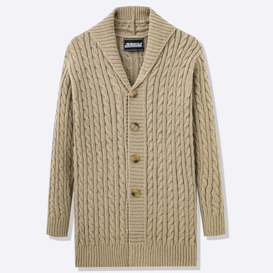 Herren Strickjacke mit offenem Design und Knopfdetails EB