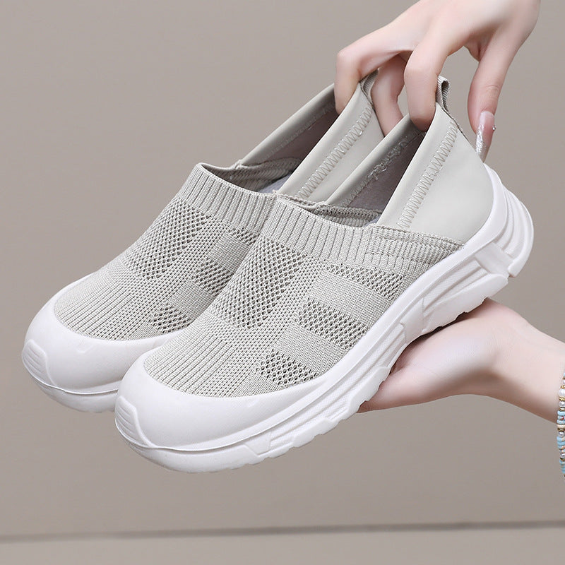 Damen Bequeme Slip-On Sneakers mit rutschfester Sohle und atmungsaktivem Obermaterial EB
