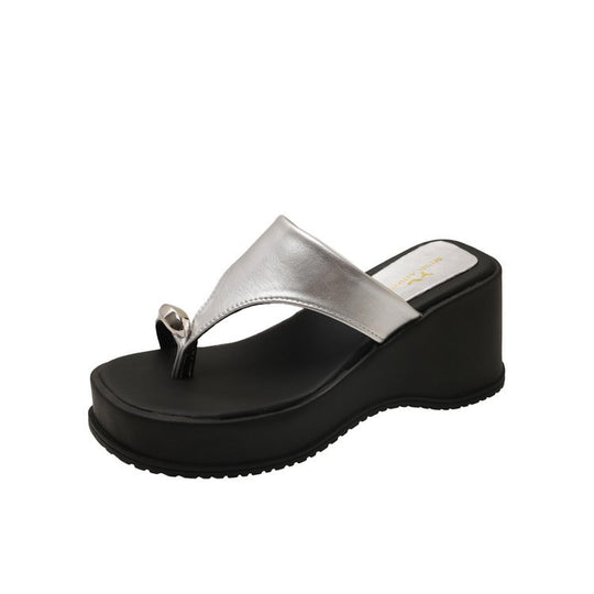Damen Wedge-Sandaletten mit dekorativem Riemen und komfortablem Fußbett EB