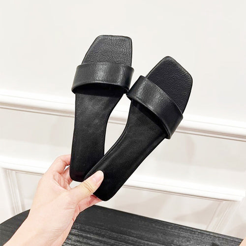Damen Modische Slides mit breiter Riemenfront EB