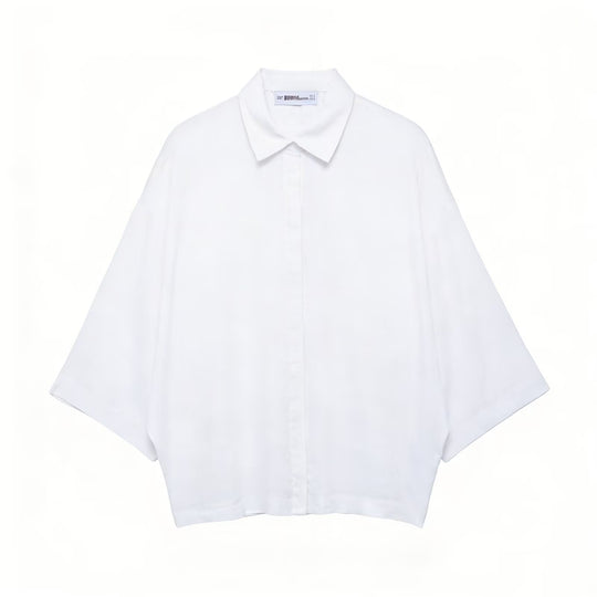 Damen Oversized-Bluse mit modernem Schnitt und praktischen Knopfdetails EB