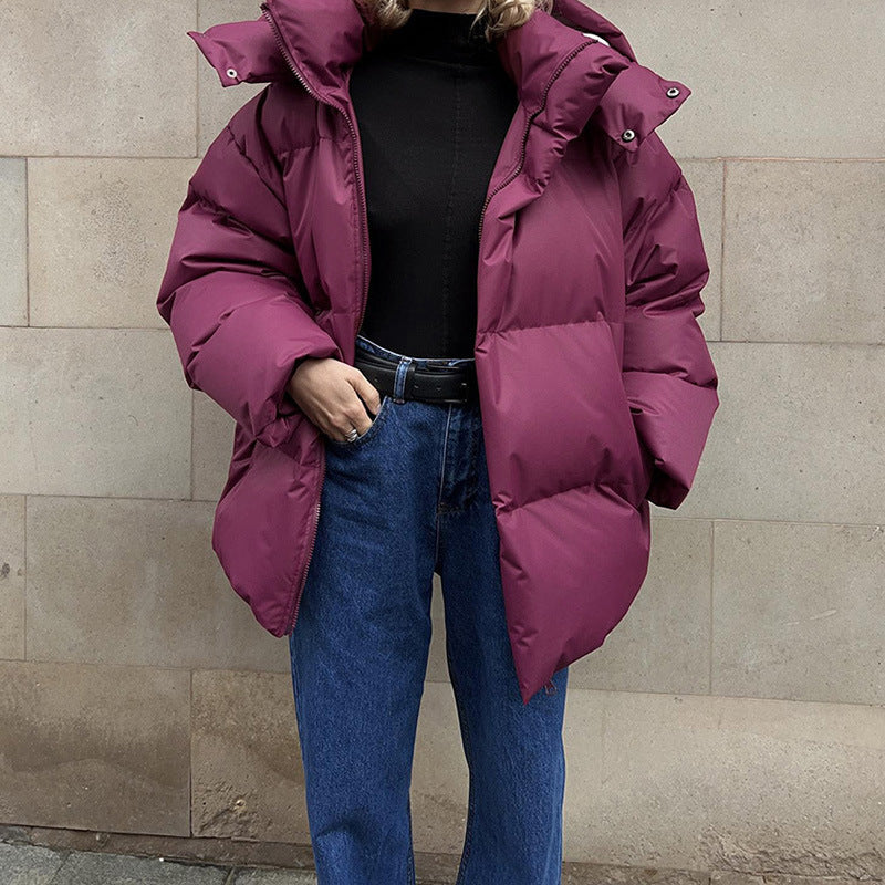 Damen Pufferjacke mit hohem Kragen und seitlichen Eingrifftaschen EB