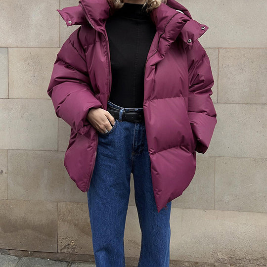 Damen Pufferjacke mit hohem Kragen und seitlichen Eingrifftaschen EB