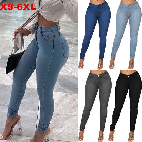 Damen High-Waist Skinny Jeans EB