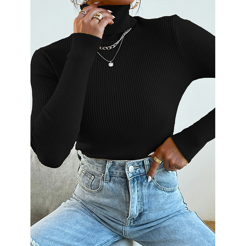 Damen Rollkragenpullover mit modernem Rippdesign EB