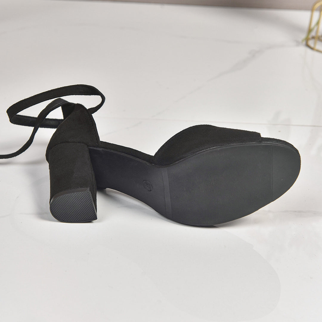 Damen Peep-Toe Blockabsatz Sandalen EB