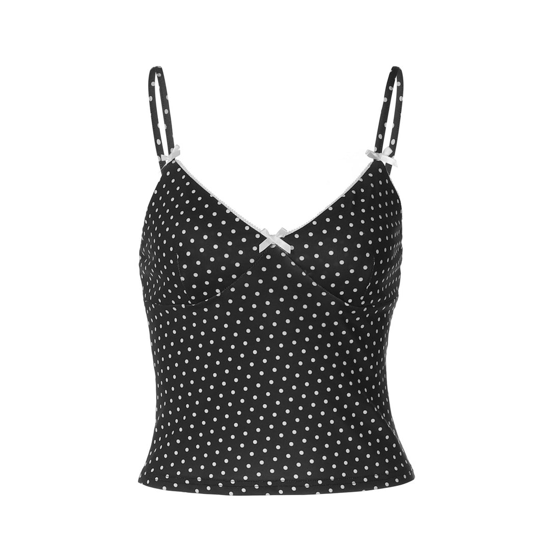 Damen Trägertop mit verspieltem Punktedesign und zarten Schleifen EB