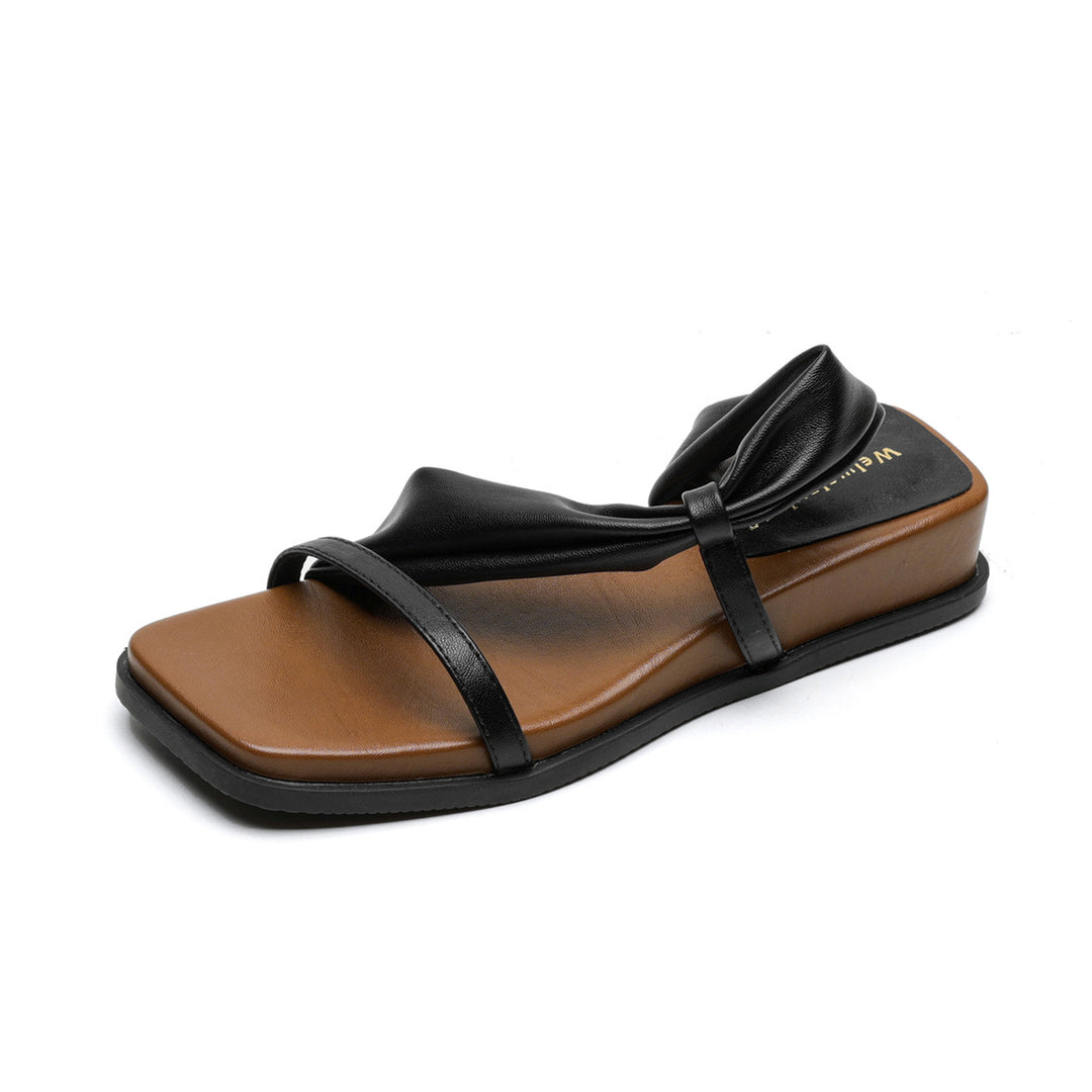 Damen elegante Slide-Sandalen mit modischem Riemendesign und komfortablem Fußbett EB