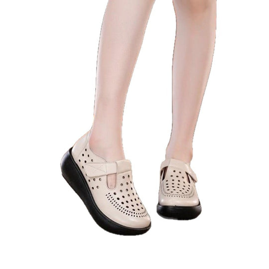 Damen Atmungsaktive Clogs mit seitlichem Klettverschluss und perforiertem Design EB