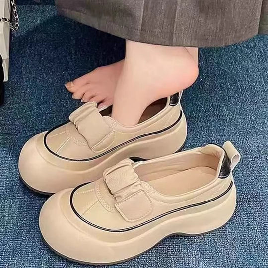 Damen modische Slipper mit extra dicker Sohle und verstellbarem Klettverschluss EB
