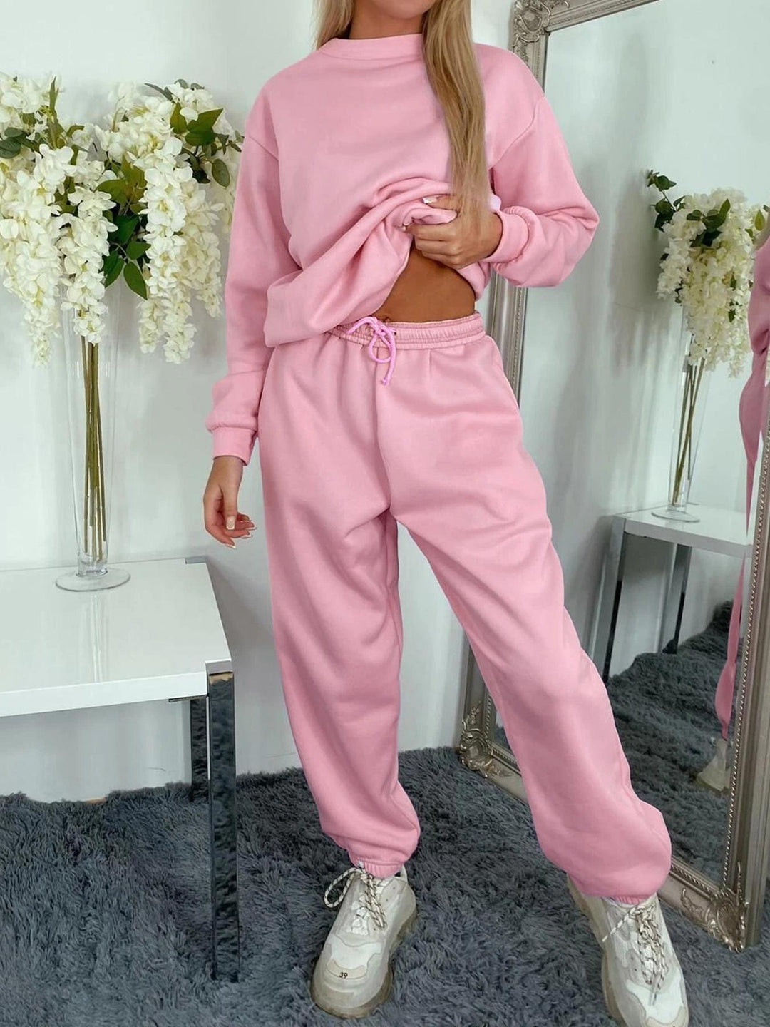 Damen lässiges Sweatshirt und bequeme Jogginghose Set EB