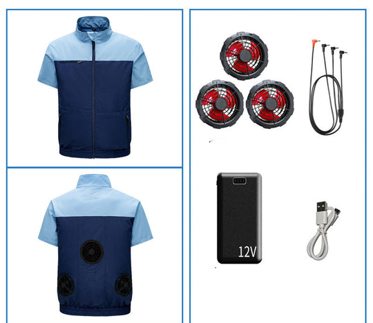 Unisex nan Niederspannungs Lüfter-Set für Kühljacken mit drei kompakten Ventilatoren und Y-Anschluss R&B