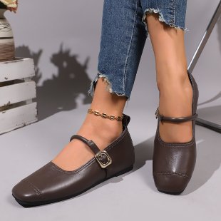 Damen Ballerinas mit elegantem Riemchen und verstellbarem Schnallenverschluss EB