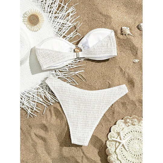 Damen Bandeau-Bikini mit geschmeidigem Rüschendesign EB