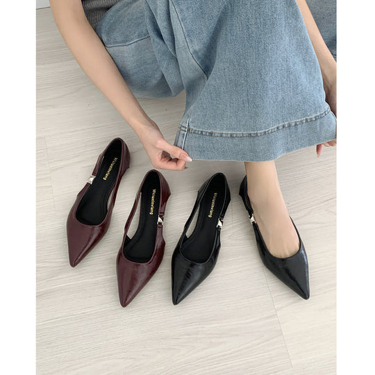 Damen Ballerinas mit modischem Cut-Out-Design und elegantem Glanz EB