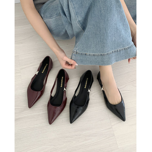 Damen Ballerinas mit modischem Cut-Out-Design und elegantem Glanz EB