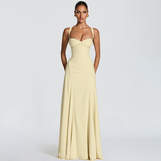Damen Elegantes Maxikleid mit raffinierten Trägerdetails und schmeichelndem Schnitt EB