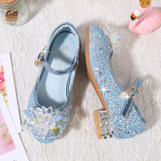 Mädchen Ballerinas mit funkelnden Kristallblüten und Glitzer EB