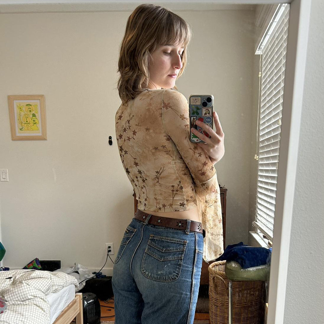 Damen Wickeloberteil mit voluminösen Ärmeln und floralem Print EB