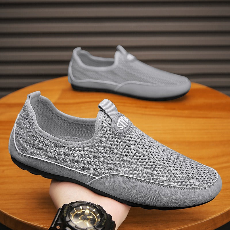 Damen Bequeme Slip-On Sneakers mit atmungsaktivem Mesh-Obermaterial EB